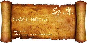 Szür Nóra névjegykártya