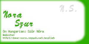 nora szur business card